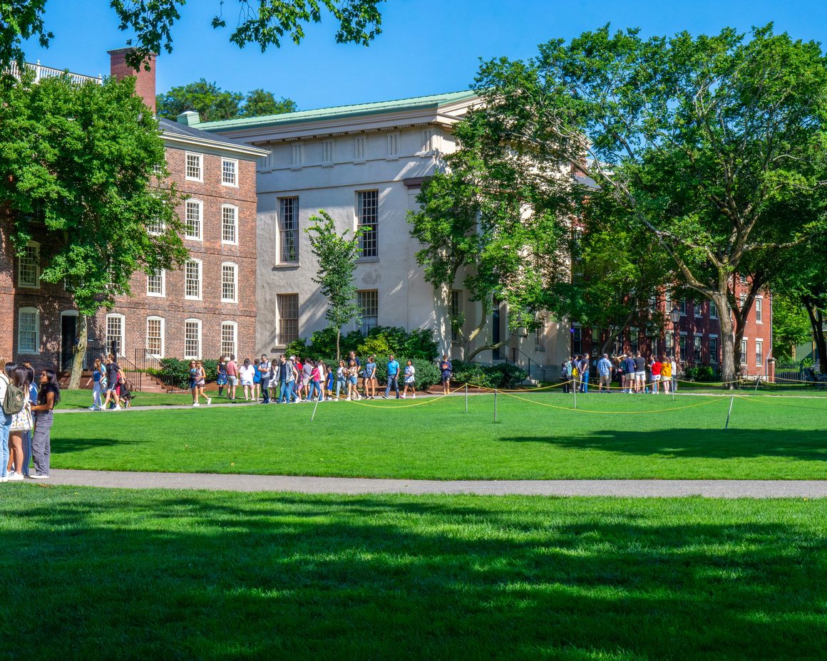 Students on a university campus